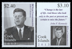 Cook Islands #1476-77  MNH - President John F. Kennedy (2013)