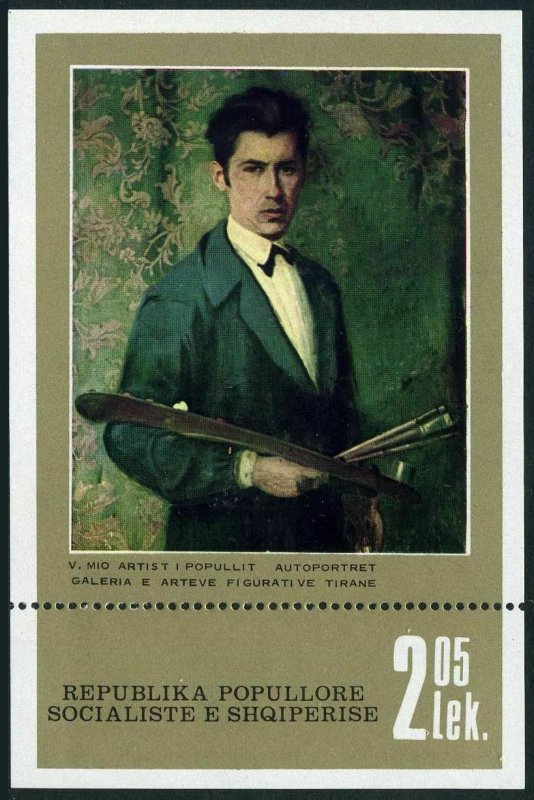 Albania 1827,MNH.Michel Bl.63. Paintings by V.Mio,1977.Self-portrait.