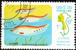 Laos 481 - Cto - 1k Knifefish (1983) (2)