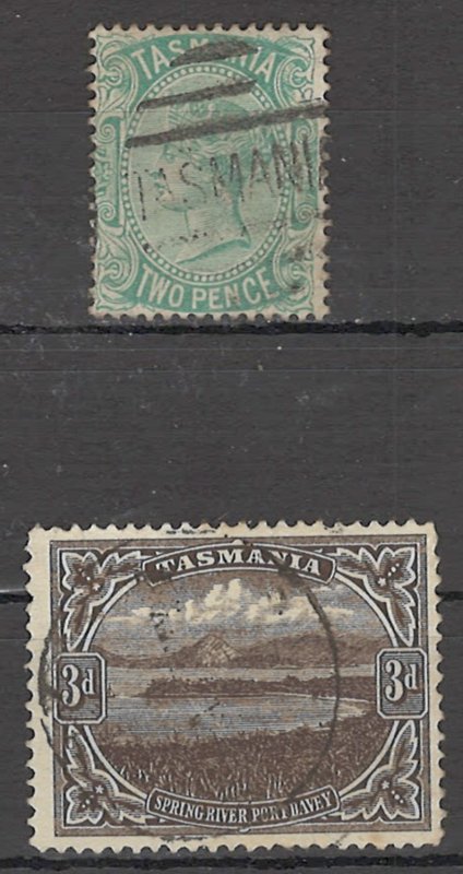 COLLECTION LOT OF #1754 AUSTRALIA STATE TASMANIA  #61+90