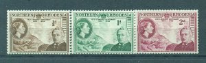 Northern Rhodesia sc# 54-58 mh cat value $3.60