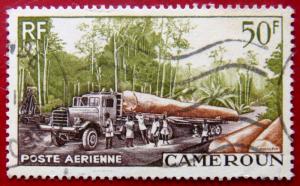 FRENCH CAMEROUN 1955 50f Logging USED