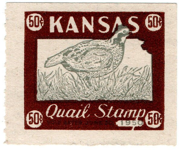 (I.B) US Revenue : Quail Hunting Stamp 50c (Kansas)