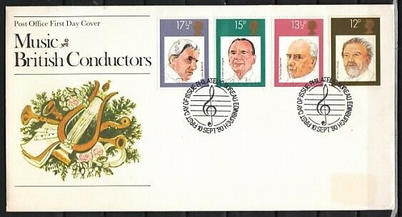 Great Britain, Scott cat. 920-923. British Conductors issue. First Day Cover. ^