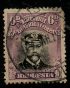 Rhodesia Sc 127 1913 6d lilac & black G V stamp used