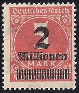 Germany #272  2mil M Numerial, Rose Red, Mint OG NH F-VF