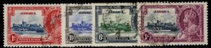 JAMAICA GV SG114-117, 1935 SILVER JUBILEE set, USED. Cat £45.