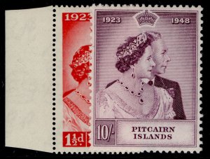 PITCAIRN ISLANDS GVI SG11-12,  1949 ROYAL SILVER WEDDING set, LH MINT. Cat £41.