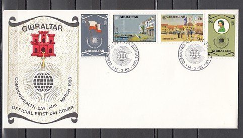 Gibraltar, Scott cat. 443-446. Commonwealth Day & Scout issue. First day cover.