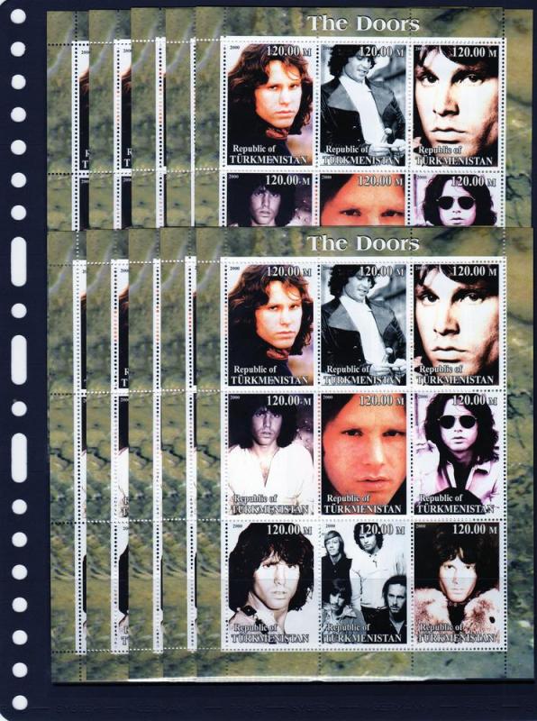 Turkmenistan 2000  The Doors  Shlt (9) MNH x 10 of each 