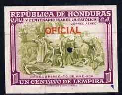 Honduras 1952 Fifth Birth Centenary of Isabella the Catho...