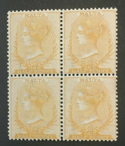 MOMEN: MALTA SG #10 1875 CROWN CC BLOCK MINT OG 1H/3NH **BPA CERT** LOT #60381