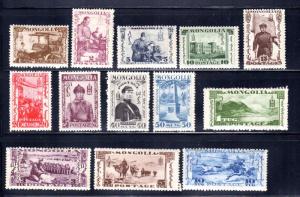 Mongolia Sc 62 - 74 Hinged Original Gum Set 1932