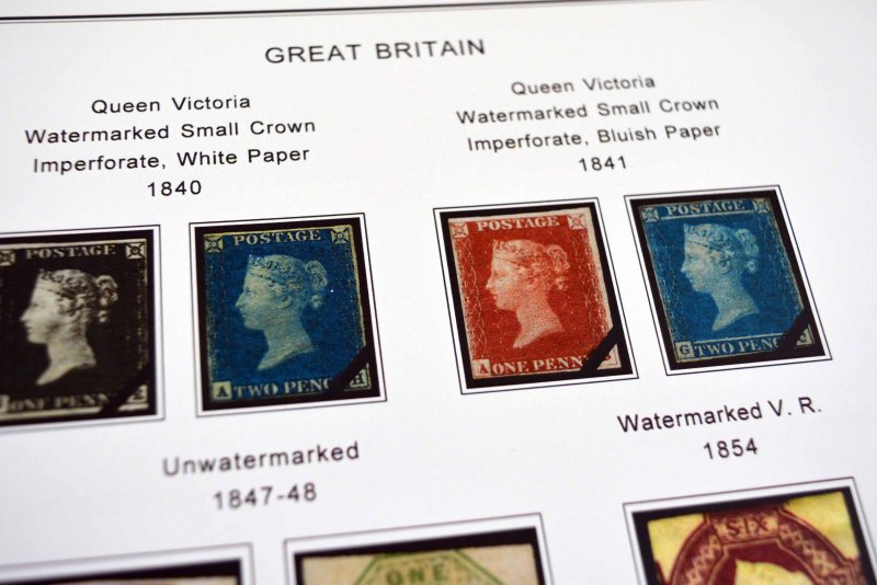 COLOR PRINTED GREAT BRITAIN [CLASS.] 1840-1951 STAMP ALBUM PAGES (28 ill. pages)