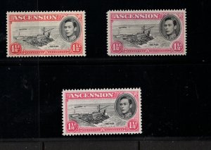 Ascension SG #40a #40ea #40fb Very Fine Mint Lightly Hinged Three Plate Flaws