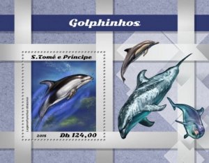 St Thomas - 2018 Dolphins on Stamps - Souvenir Sheet - ST18502b