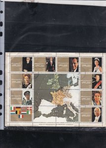 Ajman State World Leaders Used Stamps Sheet ref R 17918