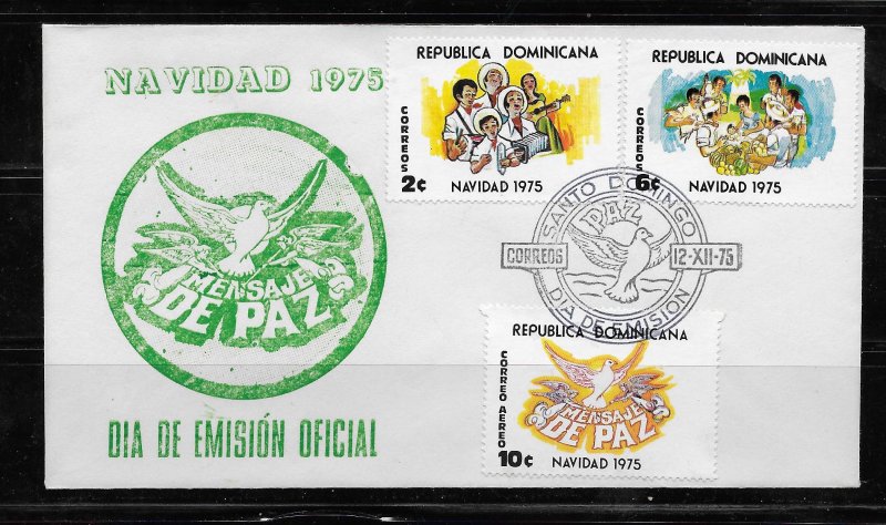 DOMINICAN REPUBLIC STAMPS,COVER NAVIDAD  1975 #F22