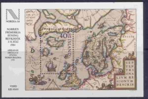 Iceland 590 MNH Abraham Ortelius' Map of Northern Europe, Ship