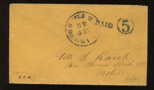 Confederate Warrington Florida Stampless Cover CSA CV $250 LV6676