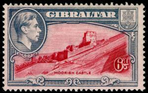 GIBRALTAR SG126, 6d carm & grey-violet, M MINT. Cat £48. P13½.