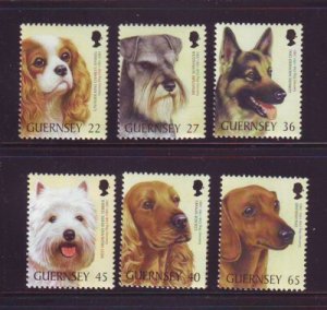 Guernsey Sc 736-41 2001 Centenary Dog Club stamp set mint NH