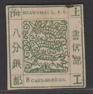 China - Shanghai PO 1860s Drangon, Slightly thin at hinged (8 ca) fake item? MLH