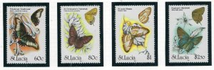 St Lucia 981-84 MNH 1991 Butterflies (fe6900)