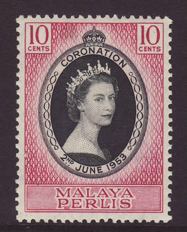 1953 Malaya  Perlis 10c Coronation Mint