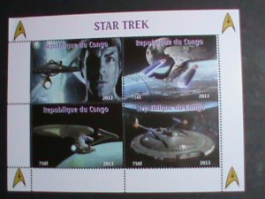 ​CONGO STAMP-2013  FAMOUS MOVIE STAR TREK STAMPS CTO SHEET VERY RARE