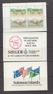 SG528-32  Soloman Islands 1984 - MNH -  Olympic Booklet Panes & singles - VF