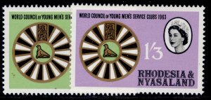 RHODESIA & NYASALAND QEII SG48-49, 1963 service clubs set, NH MINT.