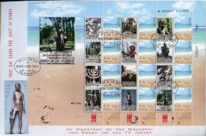 ISRAEL 2011 70th ANN OF BABI YAR  ON BLUE/WHITE PERSONALIZED SHEET FDC