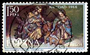 SPAIN Sc 1391 VF/USED - 1966 1.5p Nativity, by Pedro Durque Cornejo