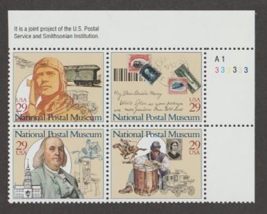 U.S. Scott #2779-2782 National Postal Museum Stamps - Mint NH Plate Block