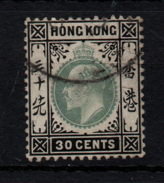 Hong Kong 1904 30c green & black SG84 fine used WS42826