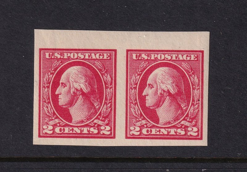1920 Washington 2c imperf Sc 533 MNH OG Type V horizontal pair (K5