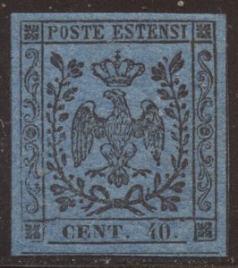 MODENA #5 Mint - 1852 40c Black on Blue