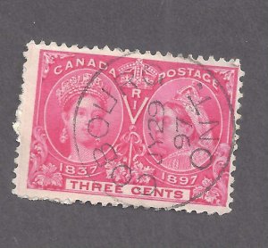 CANADA SOCKED-ON-NOSE TOWN CANCEL COBOURG ONTARIO SCOTT 53 VF USED BS22364 