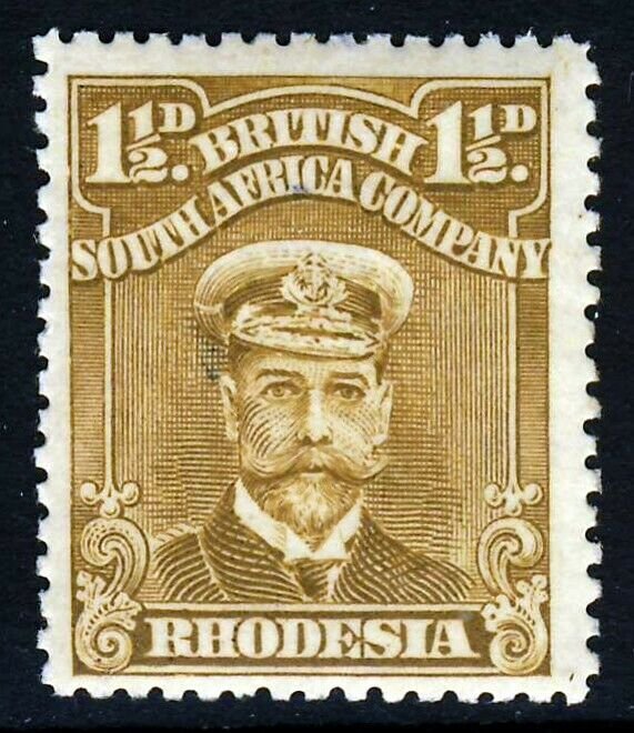 RHODESIA King Geprge V 1919 1½d. Brown-Ochre Admiral SG 197 MINT