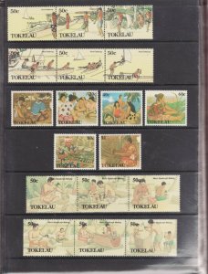 Tokelau Collection in book - 17 MNH sets #65 // #177a  - Superfleas - cv $80 USD