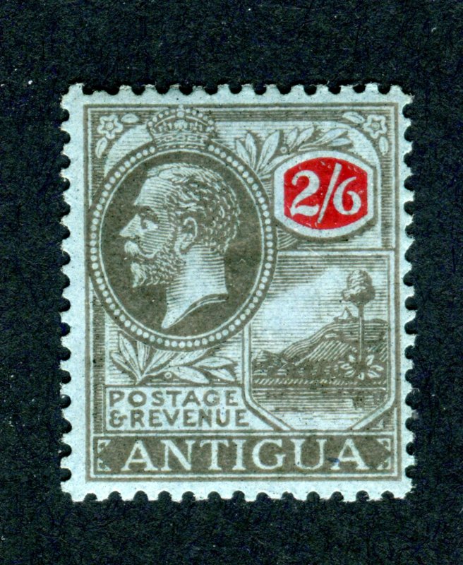 Antigua 1921 KGV. 2/6d blk & red/blue. Mint. MC CA SG59