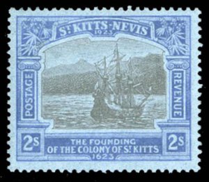 St. Kitts-Nevis #60 Cat$52.50, 1923 2sh ultramarine and black, lightly hinged