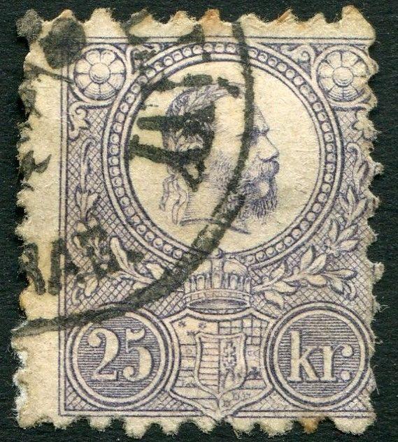 HUNGARY-1871 25k Lilac Sg 13 FINE USED V20958