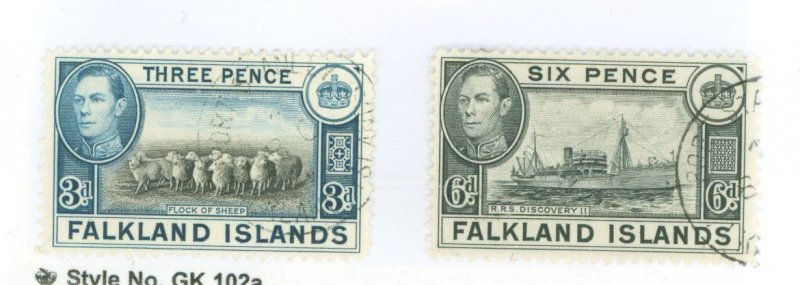 Falkland Islands #87A/89 Used Single