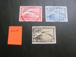 Germany 1933 USED C43-45 SET VF/XF 1300 EUROS  (204)