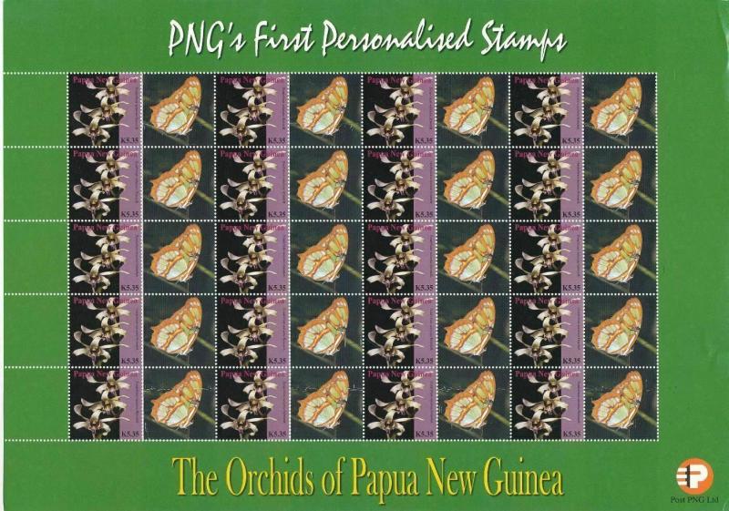 PAPUA NEW GUINEA 2007 Orchids Flowers Wildlife 18 Sheets MNH (PAP225