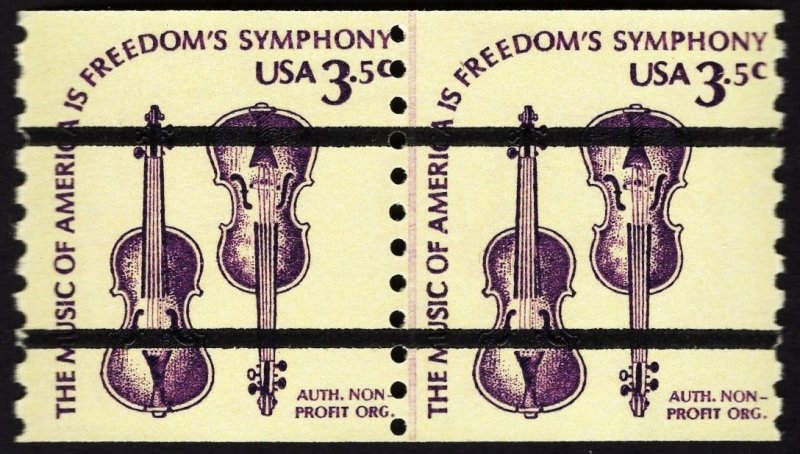 US 1813a MNH VF 3.5 Cent Violins Bureau Pre Cancel Joint Line Pair