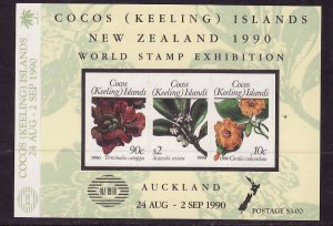 Cocos (Keeling) Is.-Sc#217- id10-unused NH sheet-Flowering Plants-1990-