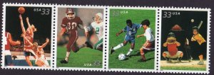 Scott #3402a (3399-3402) Youth Sports Strip (Block) of 4 Stamps - MNH